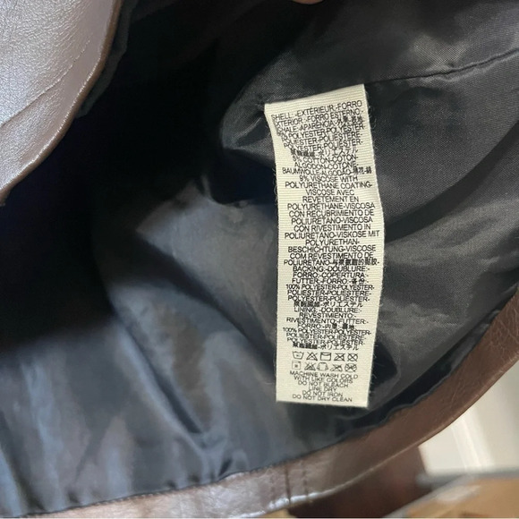 Free People Faux Leather Mini Skirt Brown Women’s Size 12 Boho Zip Closure - Picture 9 of 10